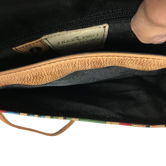 Anuschka NEVER USED Handpainted Leather Cross Body Butterfly Stripes - Picture 7 of 14